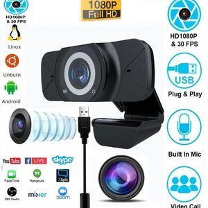 1080P HD Webcam Web Camera+MIC Video Conference Recording For PC Laptop Desktop